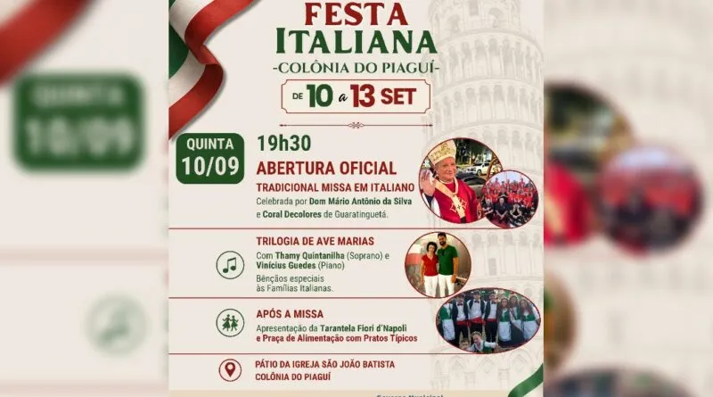 Guaratinguetá recebe 28ª Festa Italiana da Colônia do Piagui