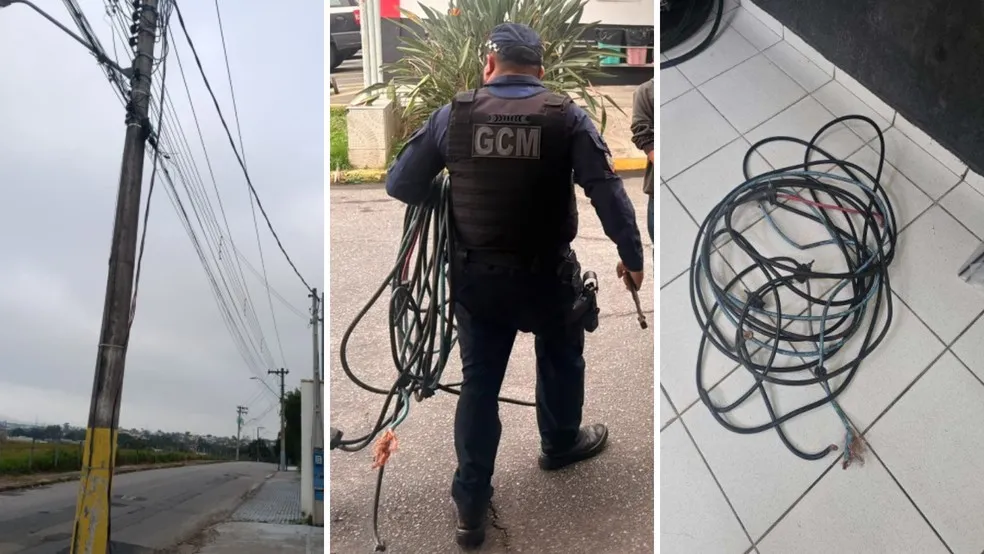 GCM prende suspeito de furto de fiação elétrica no Araretama, em Pindamonhangaba