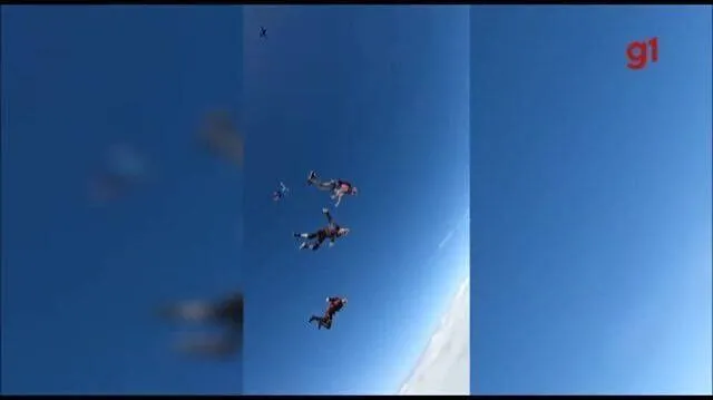 Paraquedistas fazem pousos fora da área prevista durante saltos em Boituva