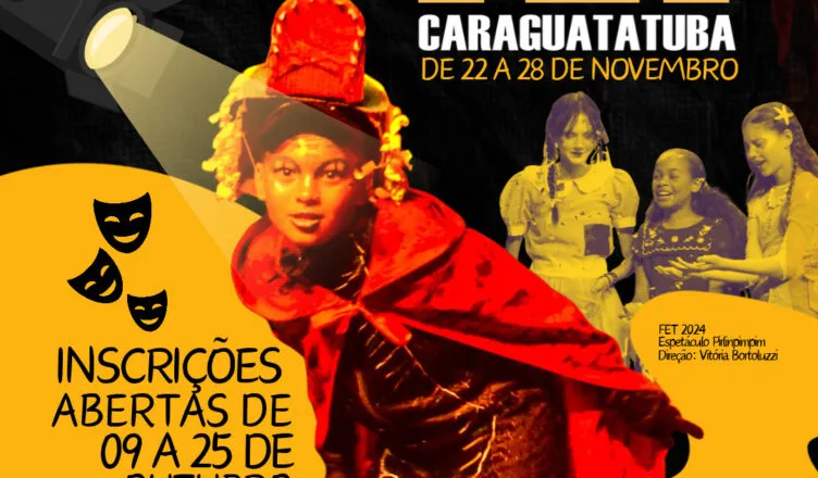 Caraguatatuba abre inscrições para o 15º Festival Estudantil de Teatro com premiações em dinheiro