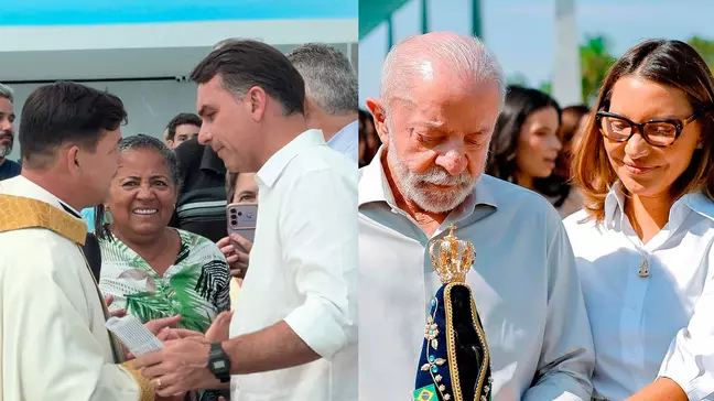Lula e Flávio Bolsonaro participam de missas em Brasília no Dia da Padroeira; Alckmin acompanha celebração em Aparecida