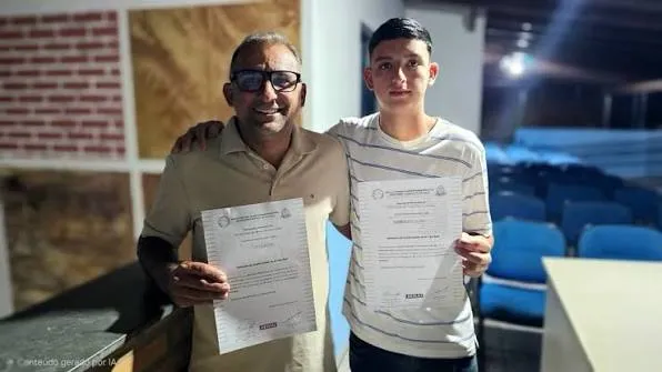 Pai e filho concluem curso juntos e estão entre os 33 formandos do Profissionaliza Caraguá