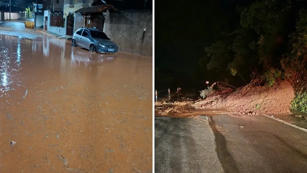Chuva forte mata oito bovinos e provoca alagamento e deslizamento em São Luiz do Paraitinga