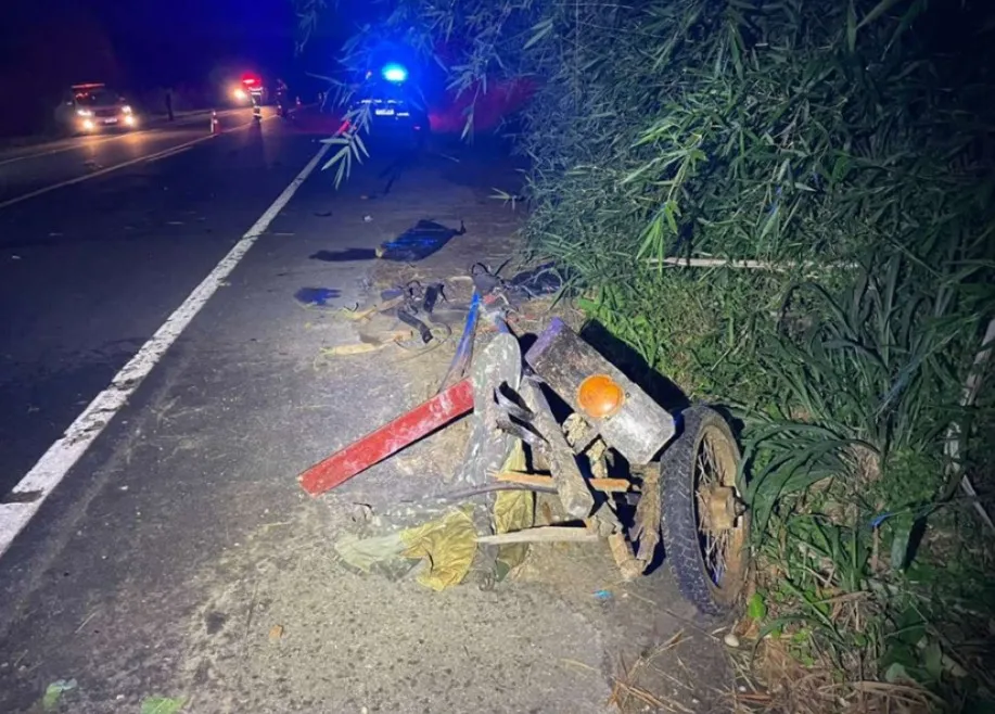 Mulher de 51 anos morre após carro atingir carroça na rodovia SP-183, em Cachoeira Paulista