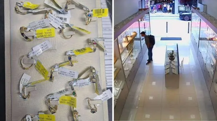 Homem furta 17 anéis avaliados em até R$ 180 mil de joalheria em Caraguatatuba e foge durante corrida de táxi