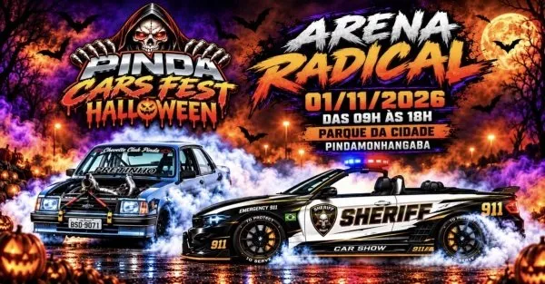 Pinda Cars Fest terá edição especial de Halloween com manobras radicais e atrações no Parque da Cidade