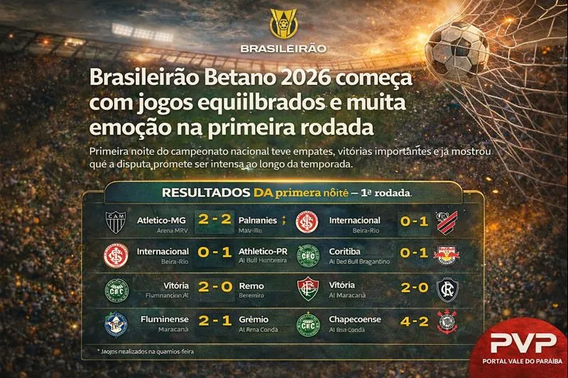 Brasileirão Betano 2026 começa com jogos equilibrados e muita emoção na primeira rodada