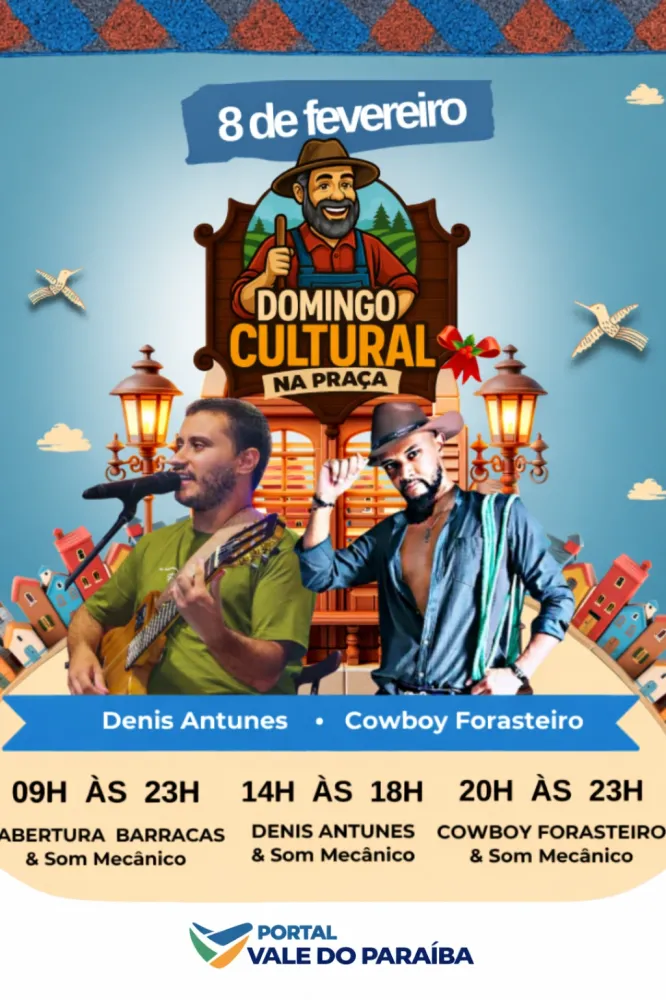 Domingo Cultural agita a Praça Alambary em Arapeí no dia 8 de fevereiro