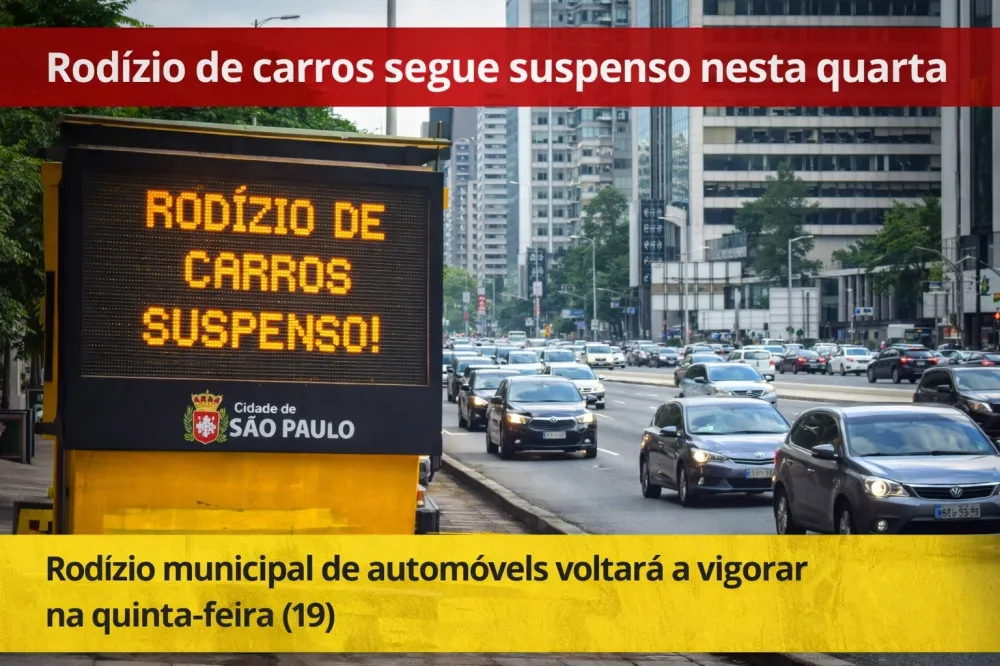 Rodízio de carros em SP segue suspenso nesta quarta; veja quando volta