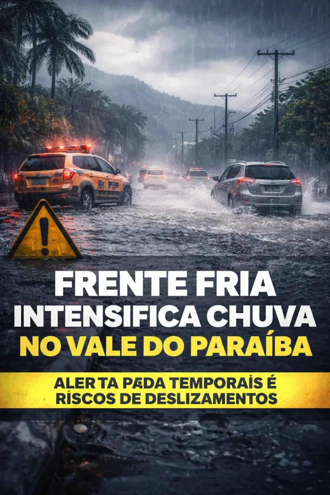 Frente fria intensifica chuvas no Vale do Paraíba e região durante a semana; veja a previsão