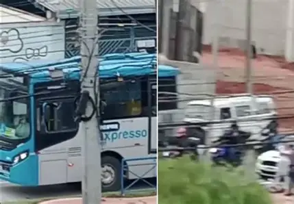 Criança fica ferida após moto avançar cruzamento e atingir ônibus em Sorocaba