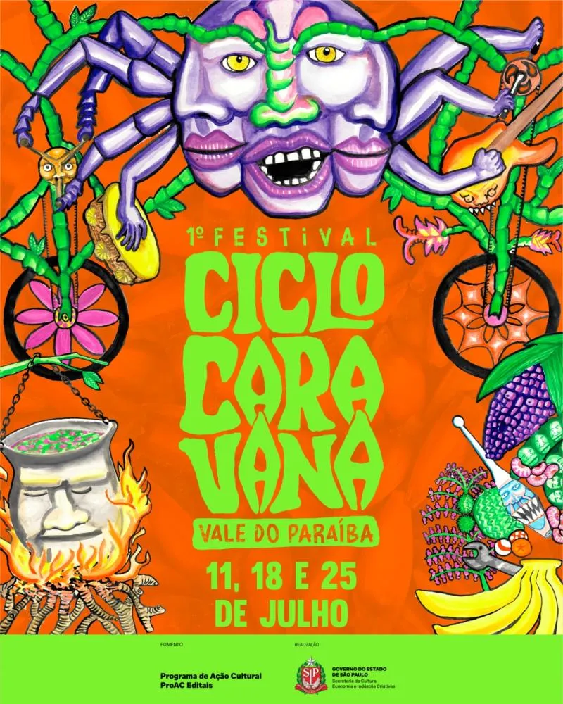 Festival Ciclocaravana leva teatro, música e sustentabilidade para seis cidades do Vale do Paraíba durante o mês de julho