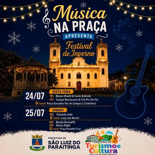 São Luiz do Paraitinga promove Festival de Inverno com dois dias de música gratuita e atrações culturais