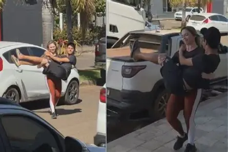 Mulher que viralizou ao carregar o marido no colo revela que já levantou mais que o dobro do peso dele na academia