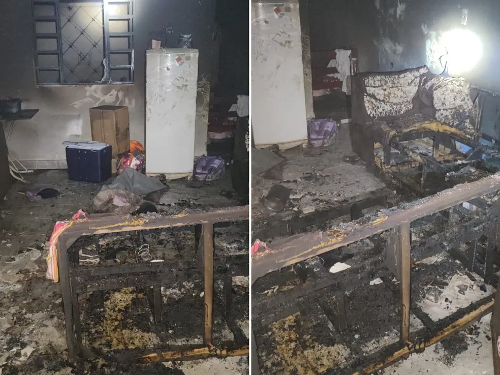 Casa com crianças sozinhas pega fogo, uma se fere e mãe é presa por abandono de incapaz no interior de SP
